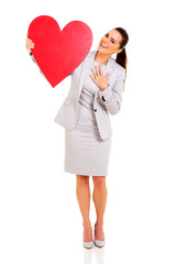 businesswoman with heart shape