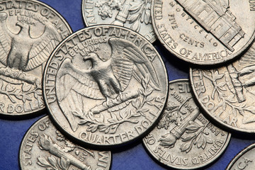 Coins of USA. US quarter. Bald Eagle
