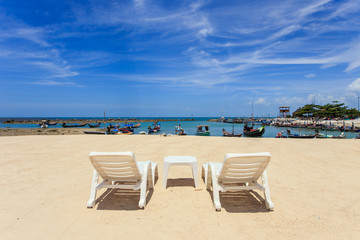Tropical sea and blue sky in Koh Samui, Thailand