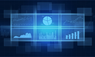 Business financial graph and report monitor  background concept
