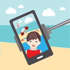 Kids selfie photo. Mobile picture. Selfie set.