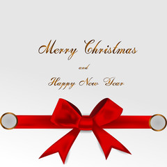 Christmas background  with red ribbon