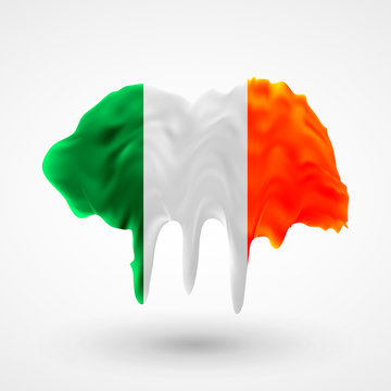 Flag of Ireland painted colors