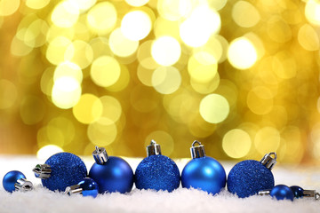 Christmas balls on bright background