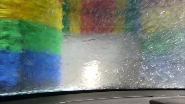 Driver seat point of view in car wash footage part 2 of 3