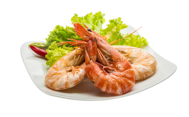 Boiled king prawns