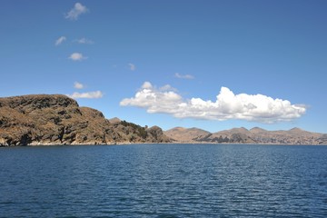 Naklejka premium Mountain lake Titicaca