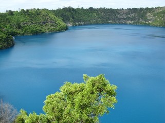 The Blue Lake in Mount Gambier in Australia is vivid blue