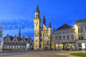 Fototapeta na wymiar Grote Markt square of Aalst in the evening, Flanders, Belgium