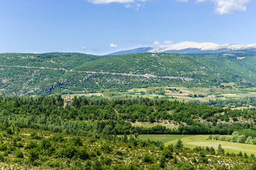 Fototapeta na wymiar Rural landscape in Provence in France in summer.