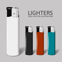 Realistic set of lighters for your brand.
