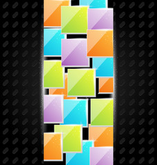 Abstract metal background with colorful squares