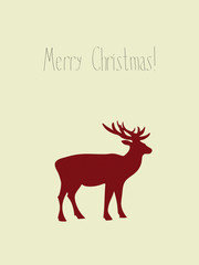 Deer Christmas holiday vector card