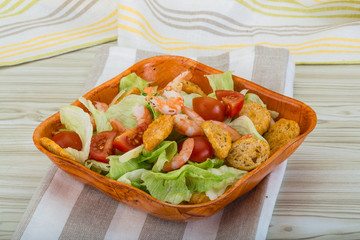 Caesar salad with shrimps