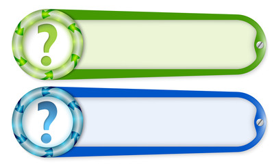 Obraz premium set of two buttons with arrows and question mark