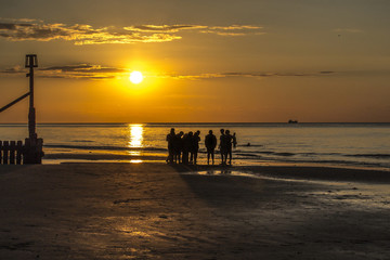 Sunset and friends at the Seaside
