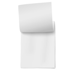 Flipping page on a stack of note papers isolated