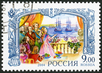 RUSSIA - 2004: Catherine II Viewing ships at Inkerman Palace