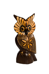 Owl ornament wooden sculpture