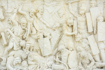 Roman And Dacian War Fight Scene On A Relief