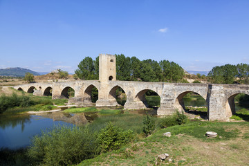 Medieval bridge over a river