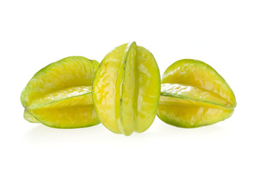 carambola, star fruit isolated on white background