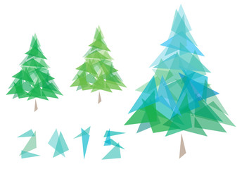 Vector creative  New year 2015 and Christmas tree,  triangles sh