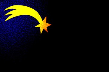 Sternschnuppe aus Gold in der Nacht