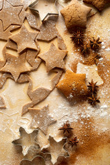 Christmas gingerbread stars