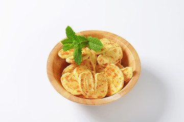Heart-shaped cheese biscuits