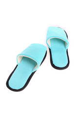 blue slippers footwear isolated on white background