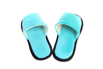 blue slippers footwear isolated on white background