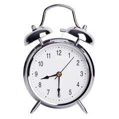 Half of the ninth on a round alarm clock