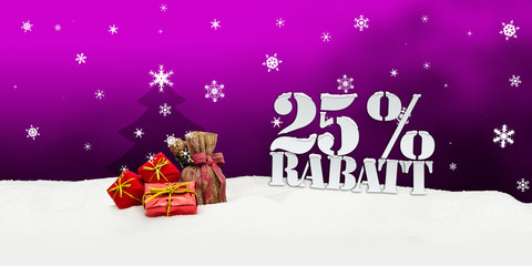 Christmas gifts 25 percent Rabatt Discount