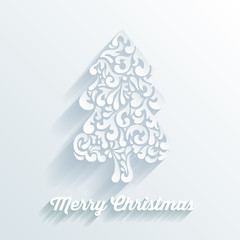 Christmas tree decorative shape formed by creative elements
