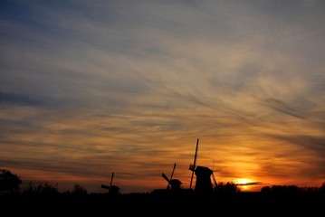 The World Heritage Kinderdijk Windmill in the Netherlands