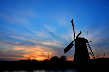 The World Heritage Kinderdijk Windmill in the Netherlands