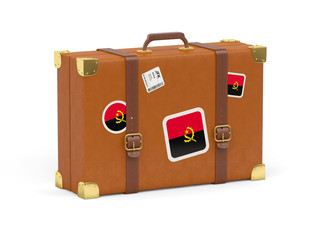Suitcase with flag of angola