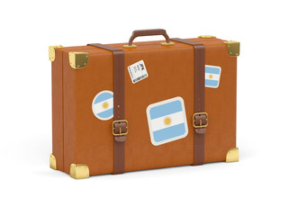 Suitcase with flag of argentina