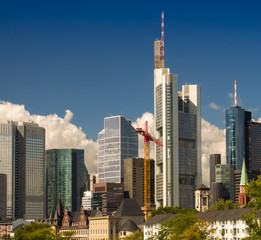 Fototapeta premium Skyline of business buildings in Frankfurt, Germany