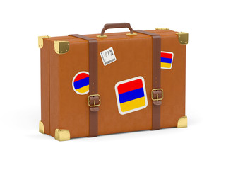 Suitcase with flag of armenia