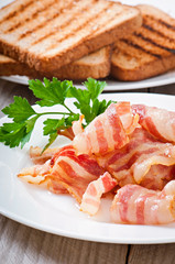 hot fried bacon