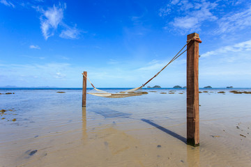 hammock between on tropical beach in Koh Samui