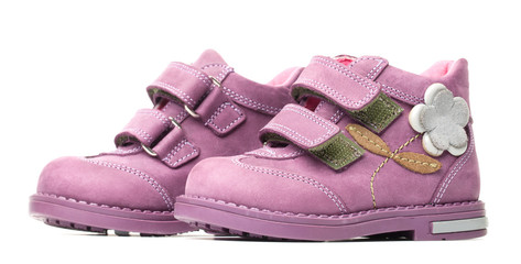 magenta children`s boots