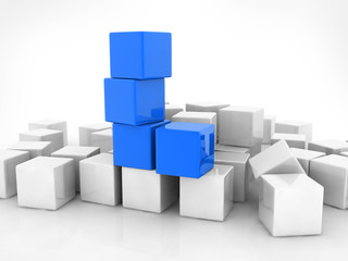 Obraz premium blue cube