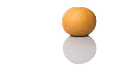 Nashi pear fruit over white background