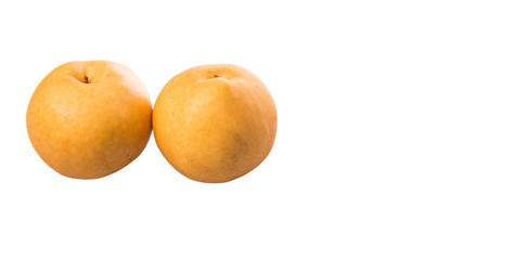 Nashi pear fruit over white background