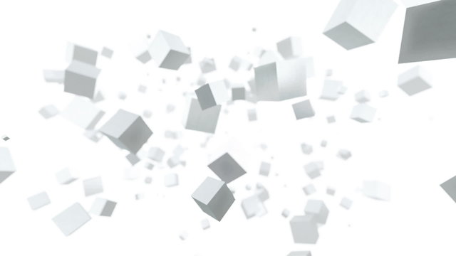 abstract cubes in rotation