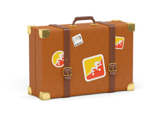 Suitcase with flag of bhutan