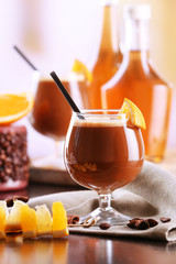 Espresso cocktail served on table